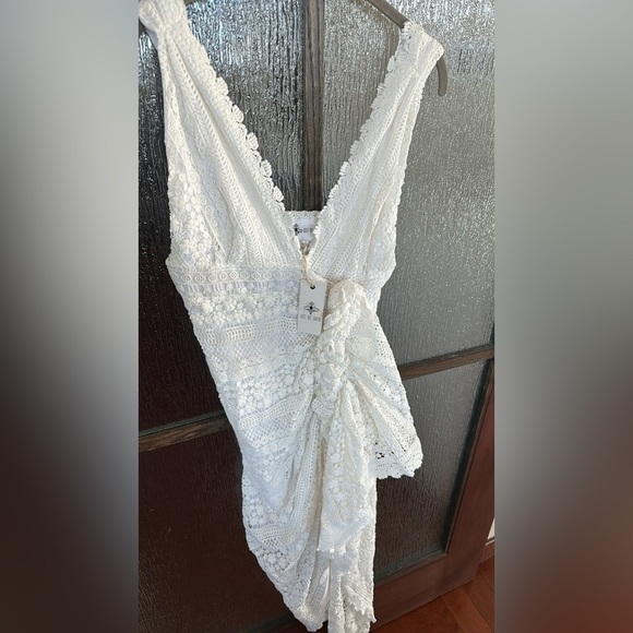 Just BEE Queen Tulum Ruched Crochet Midi Dress size Small - Picture 11 of 14